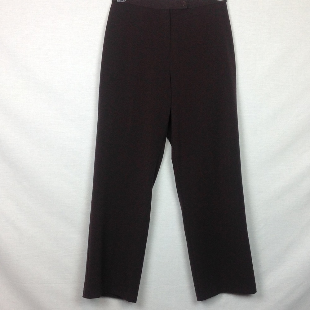 Investments Dark Brown Flat Front sz 8S Slacks